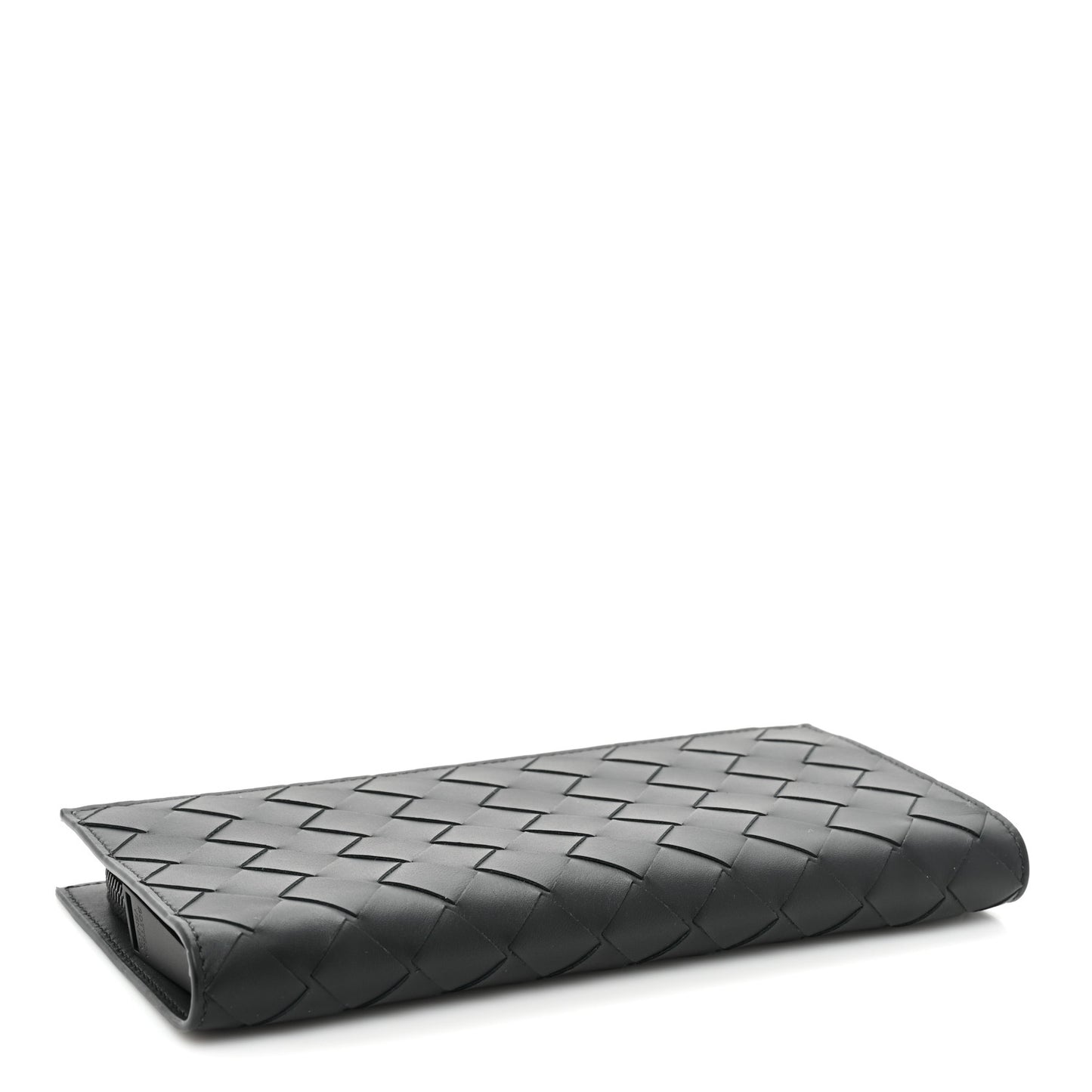 Nappa Intrecciato Zip Wallet Black