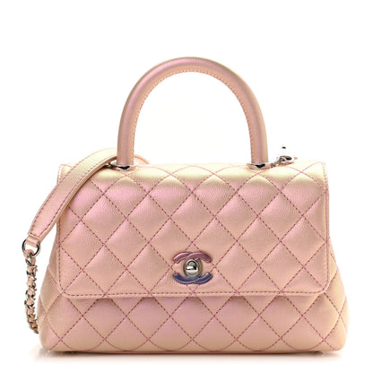 Chanel Iridescent Caviar Quilted Mini Coco Handle Flap Pink 1 of 9