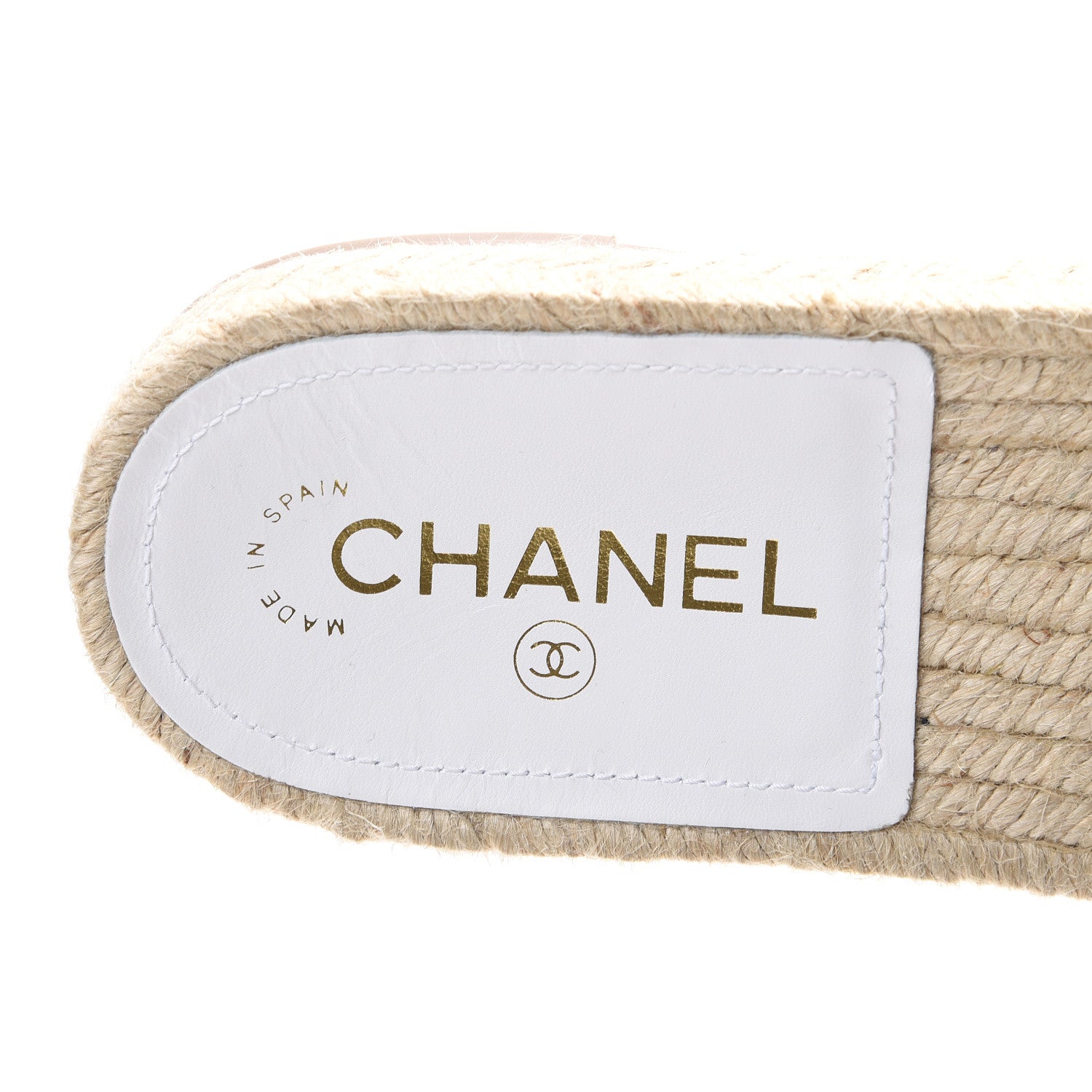 Chanel Calfskin CC Espadrille Slip On Sandals 41 White 7 of 10