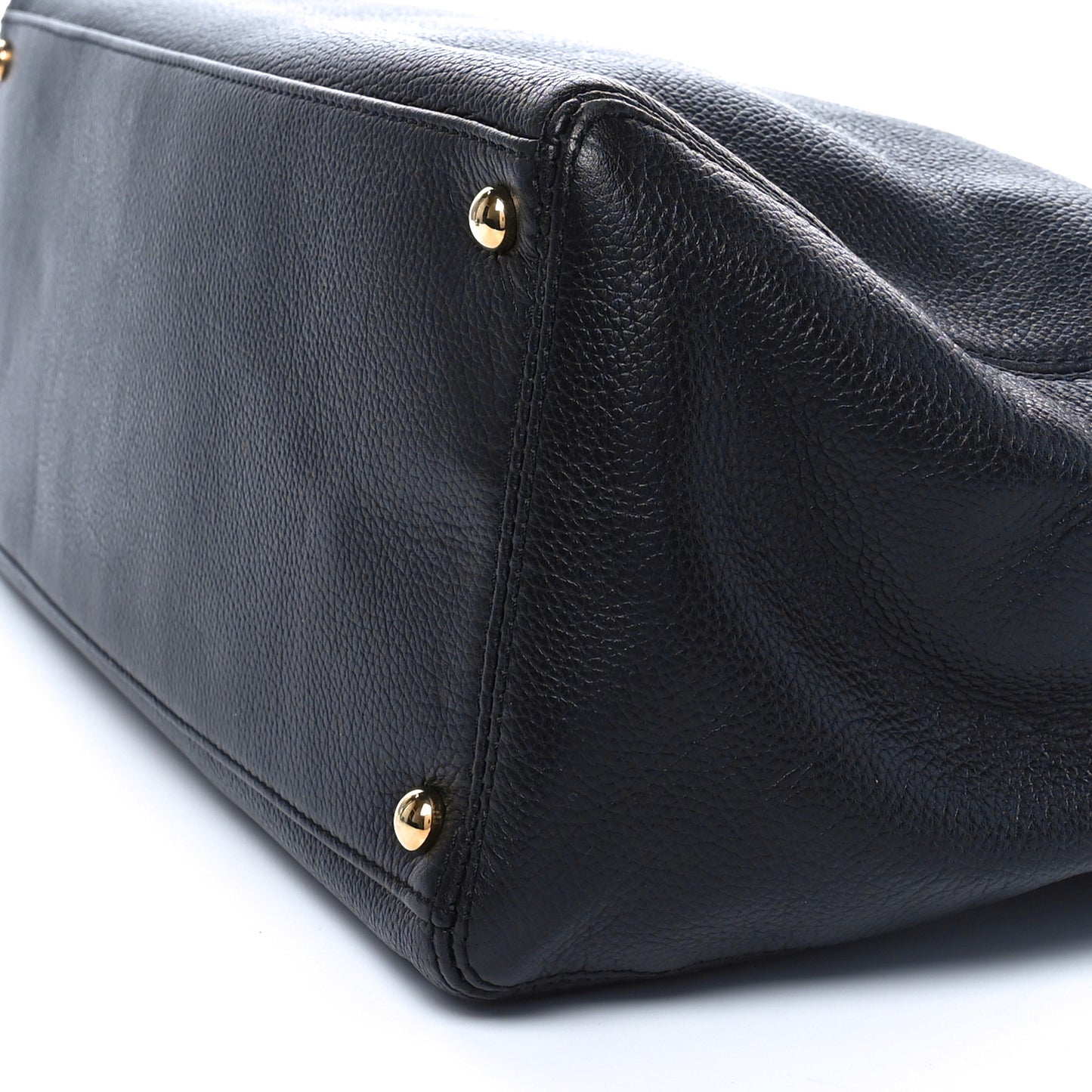 Calfskin Cerf Executive Shopper Tote Black