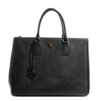 Prada Saffiano Lux Double Zip Medium Tote Nero Black 1 of 9