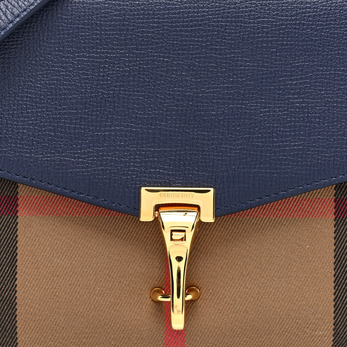 Derby Calfskin House Check Small Macken Crossbody Bag Regency Blue