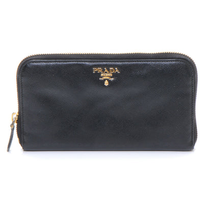 Prada Saffiano Metal Zip Around Wallet Nero Black 1 of 7