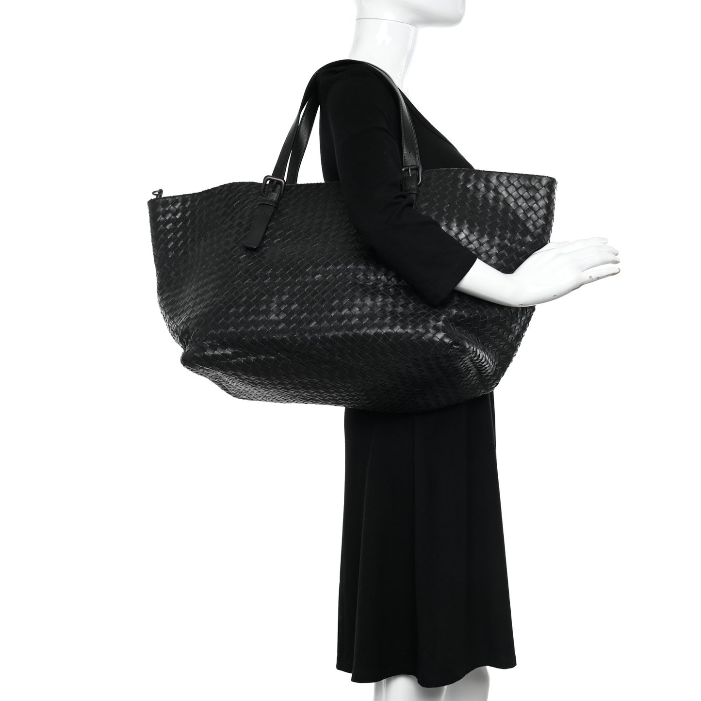 Nappa Intrecciato Large Cesta Tote Black