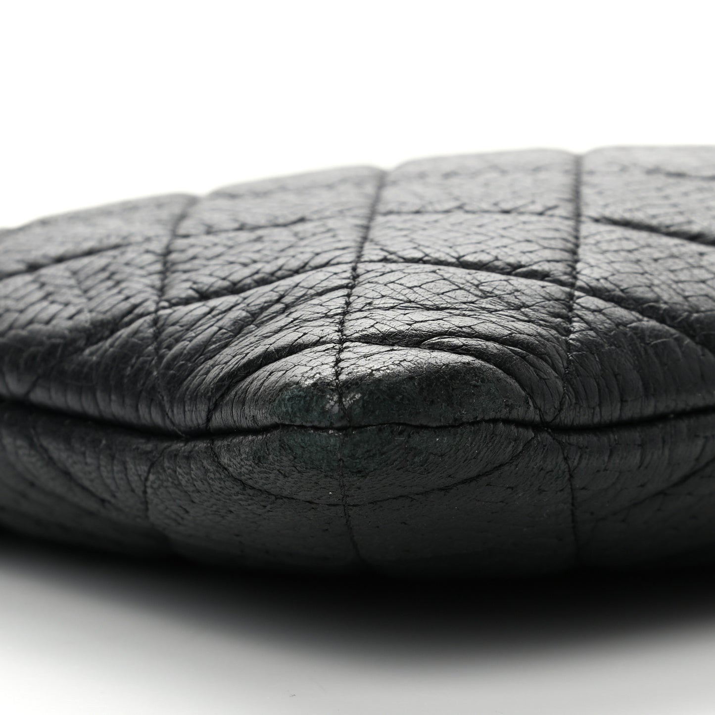 Woven Lambskin Quilted Medium Cosmetic Case Black