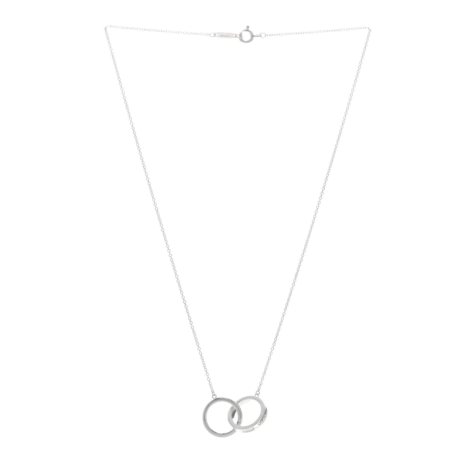 Tiffany Sterling Silver 1837 Interlocking Circles Pendant Necklace 3 of 4