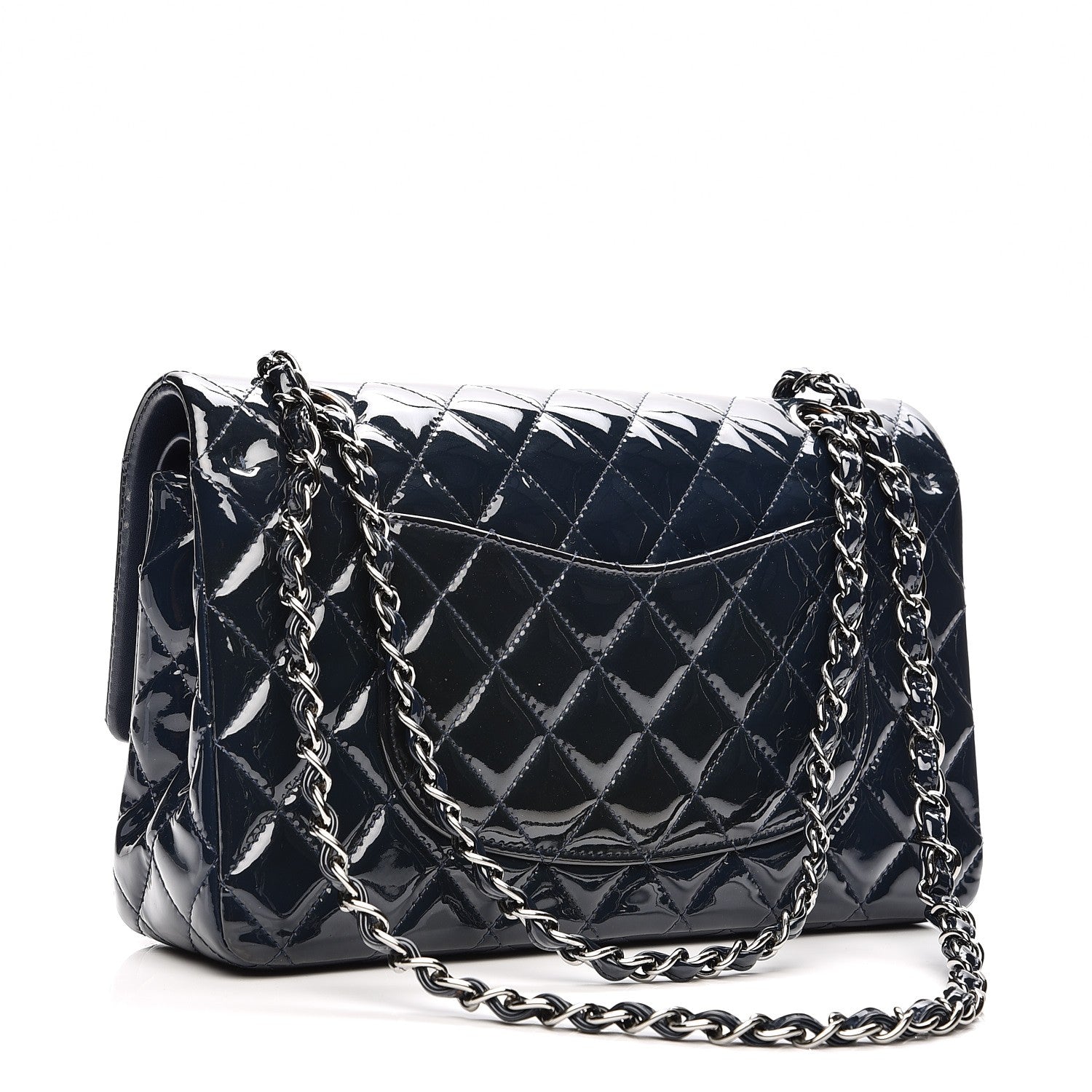 Chanel Patent Quilted Medium Double Flap Navy 3 of 8
