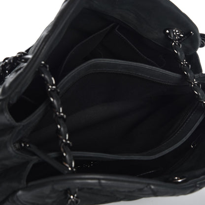 Chanel Iridescent Calfskin Quilted Large Just Mademoiselle Dark Grey 5 of 8