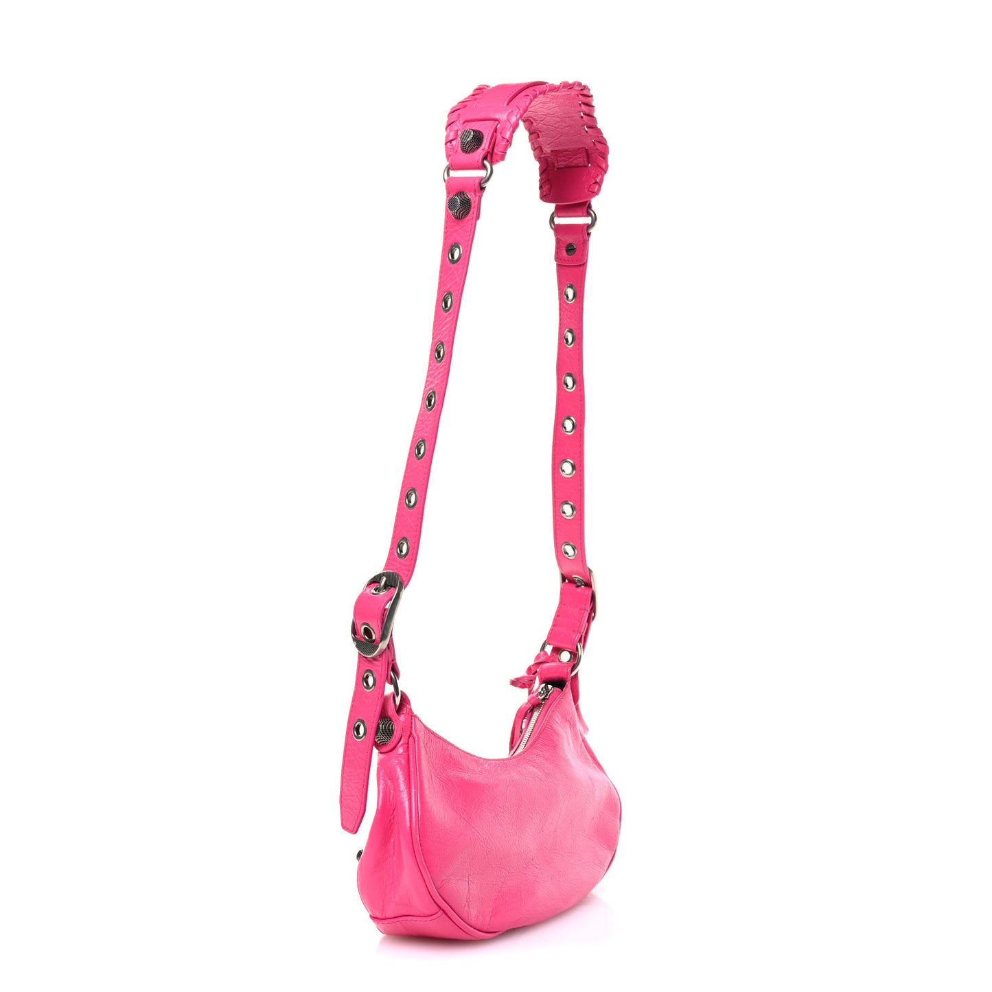 Agneau Arena Le Cagole Shoulder Bag XS Violet Fuxia
