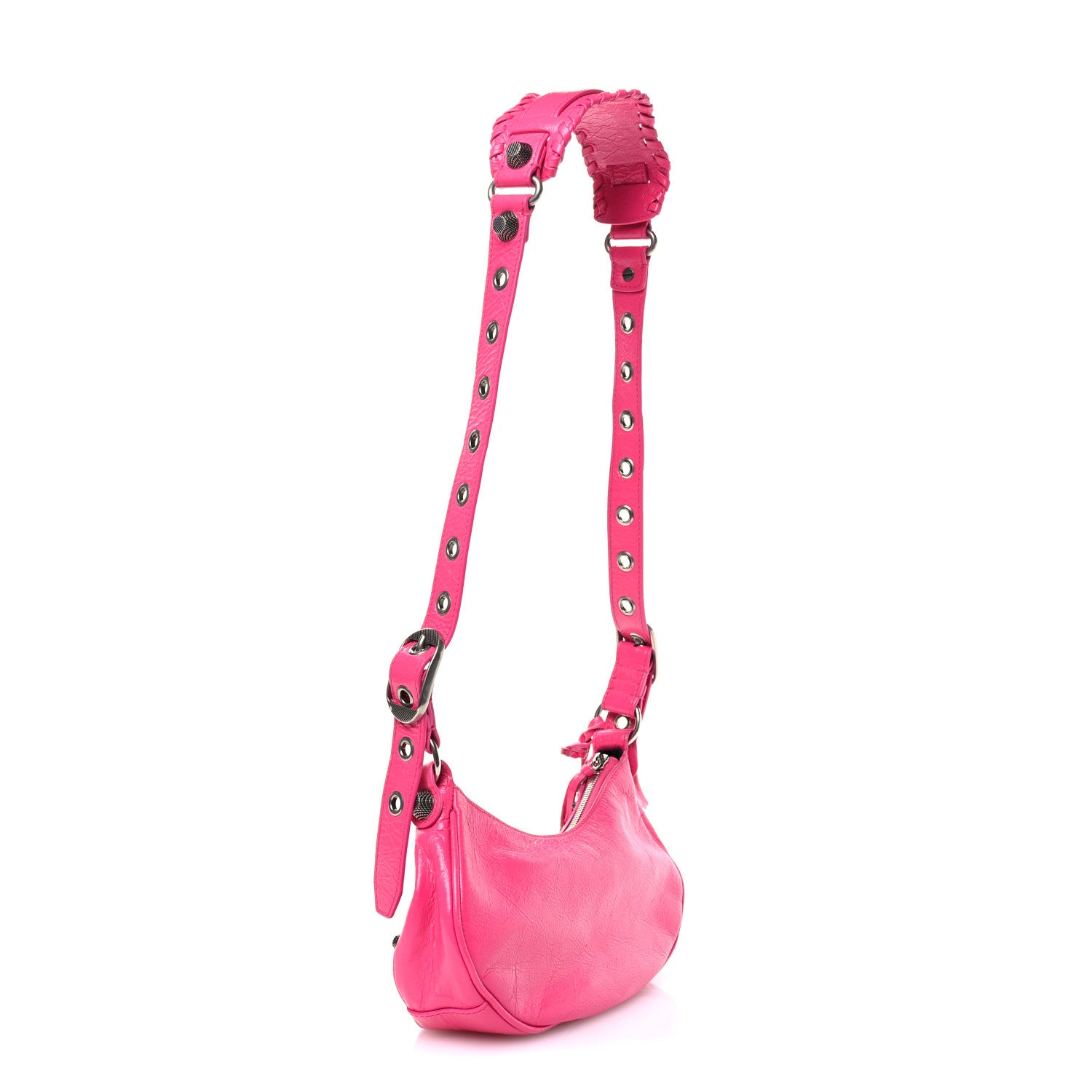 Balenciaga Agneau Arena Le Cagole Shoulder Bag XS Violet Fuxia 4 of 11