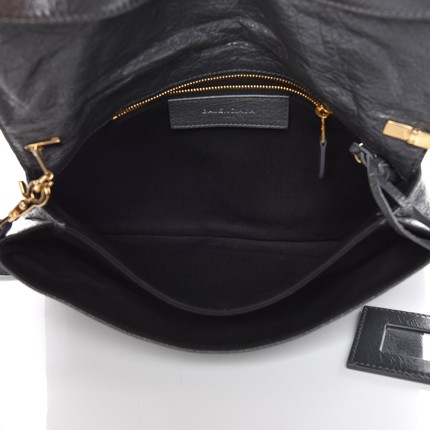 Agneau Giant 12 Gold Hardware Envelope Strap Clutch Gris Fossile