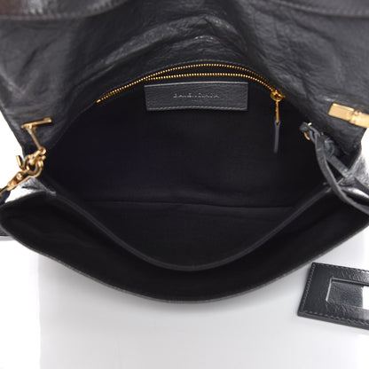 Balenciaga Agneau Giant 12 Gold Hardware Envelope Strap Clutch Gris Fossile 7 of 9