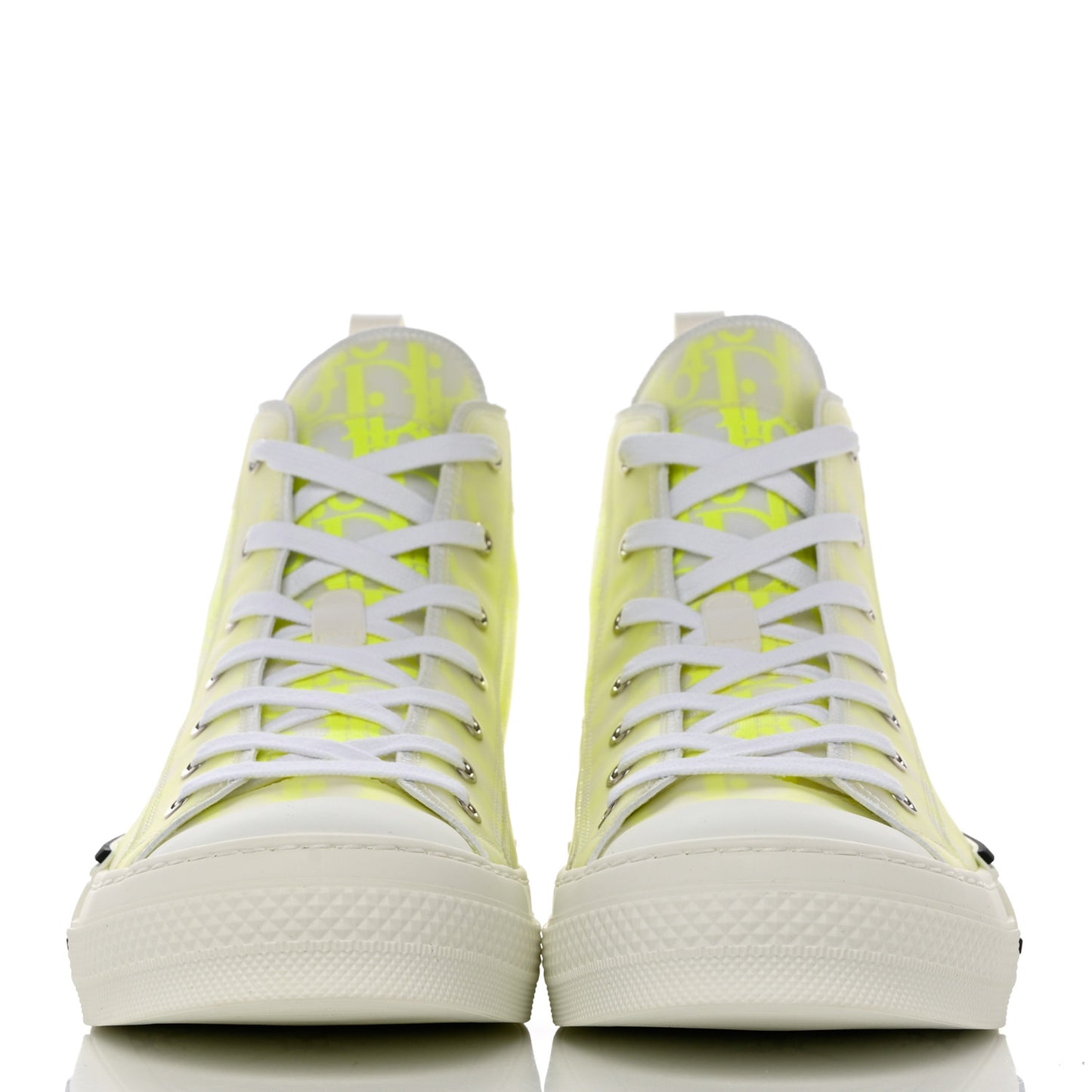 Technical Canvas Oblique Mens B23 High Top Sneakers 44 Yellow