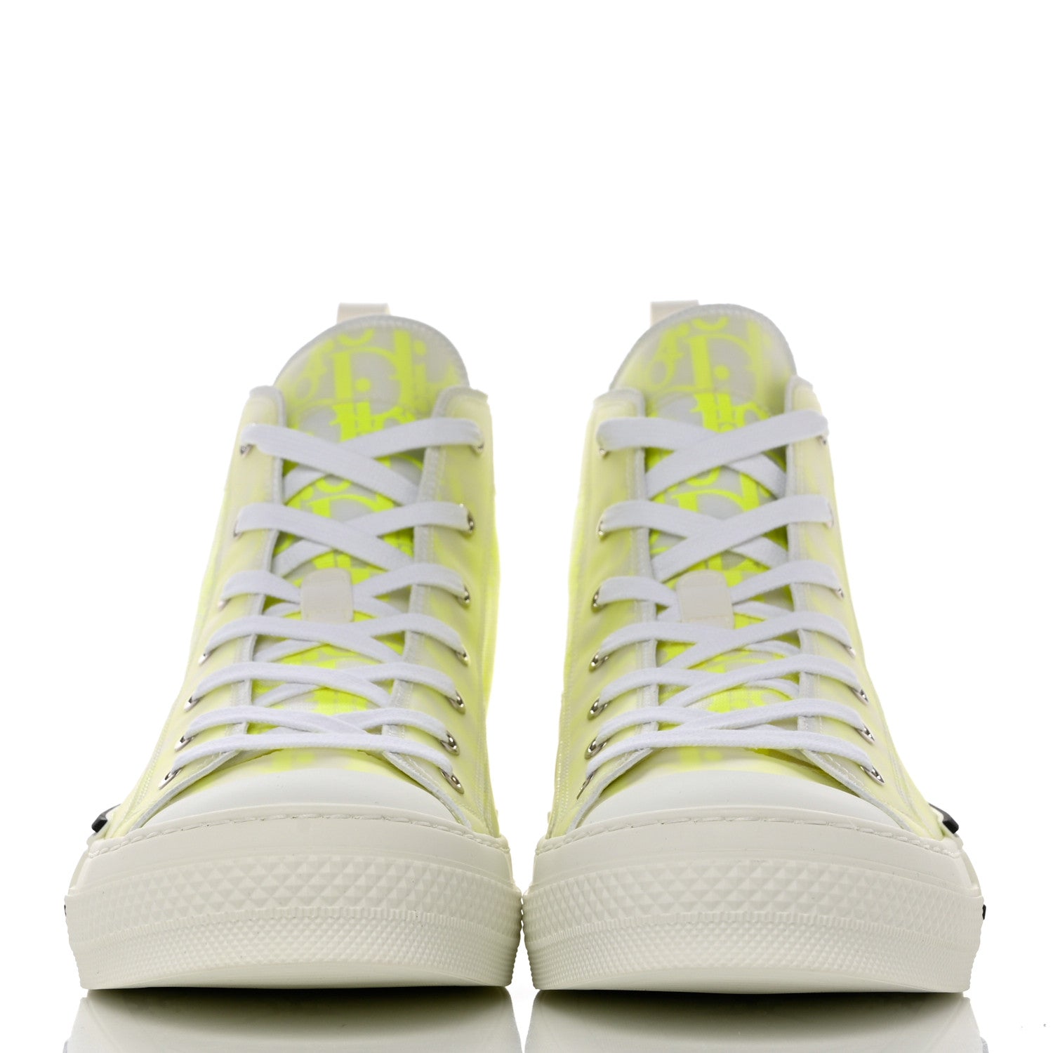 Christian Dior Technical Canvas Oblique Mens B23 High Top Sneakers 44 Yellow 2 of 9