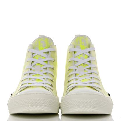 Christian Dior Technical Canvas Oblique Mens B23 High Top Sneakers 44 Yellow 2 of 9