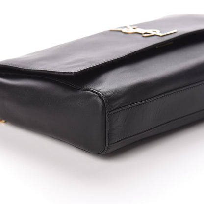 Saint Laurent Smooth Calfskin Suede Medium Reversible Monogram Kate Satchel Black 10 of 15