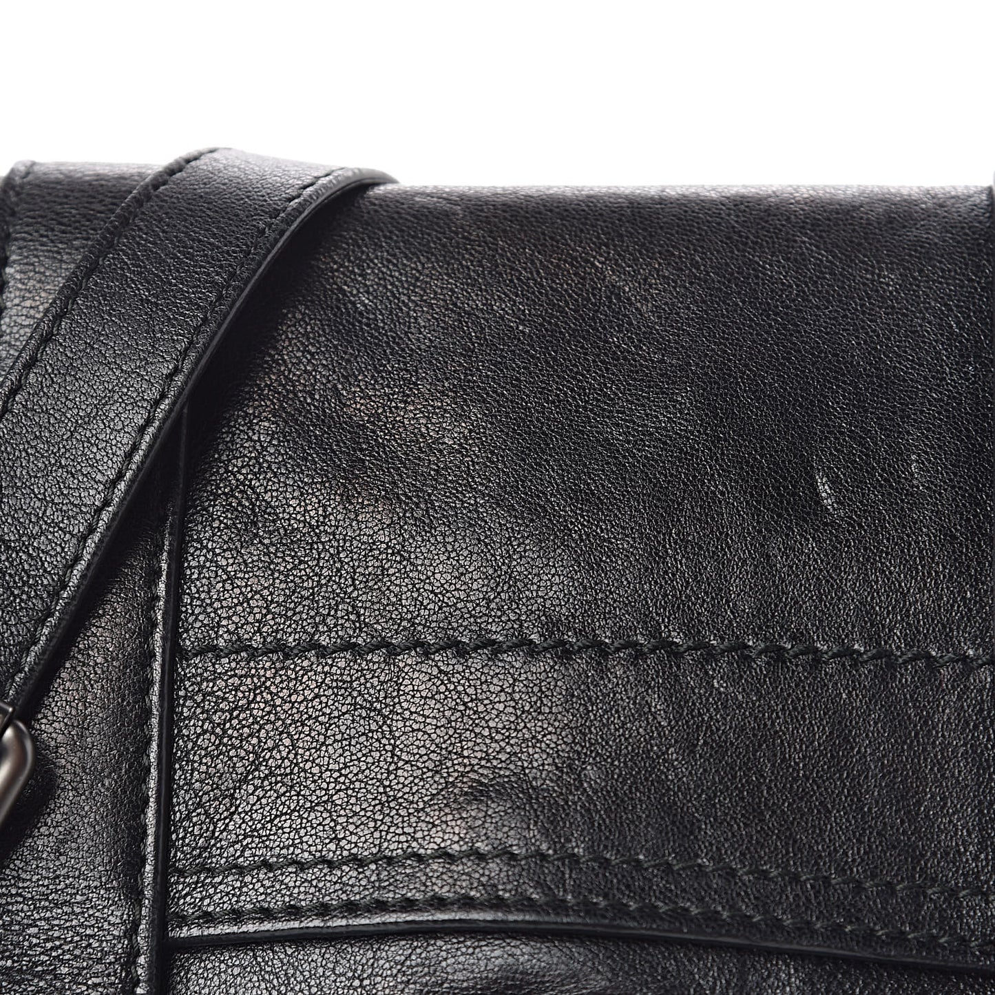 Lambskin Fringe PS1 Crossbody Pouch Black