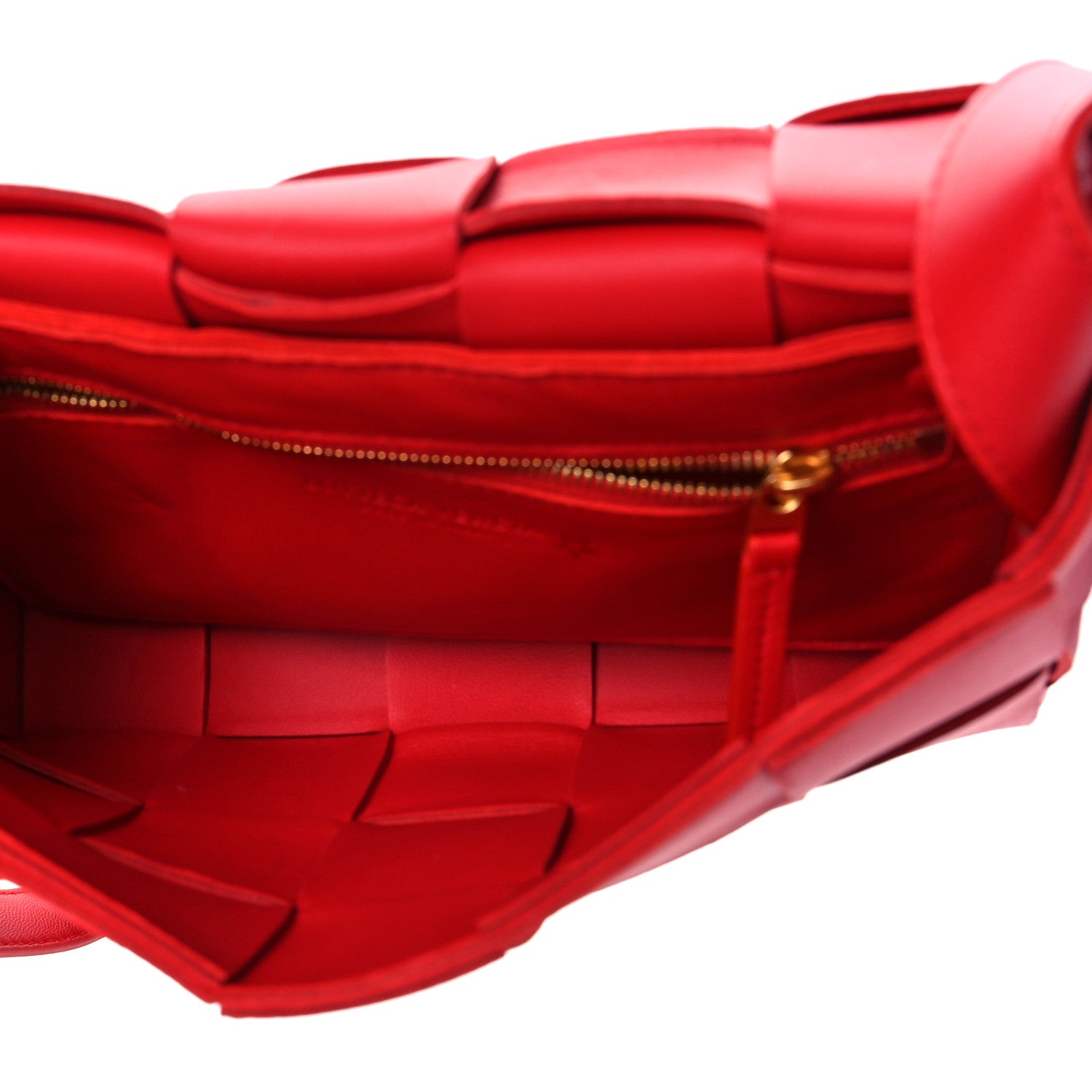 Bottega Veneta Lambskin Maxi Intrecciato Cassette Crossbody Bag Bright Red 5 of 8