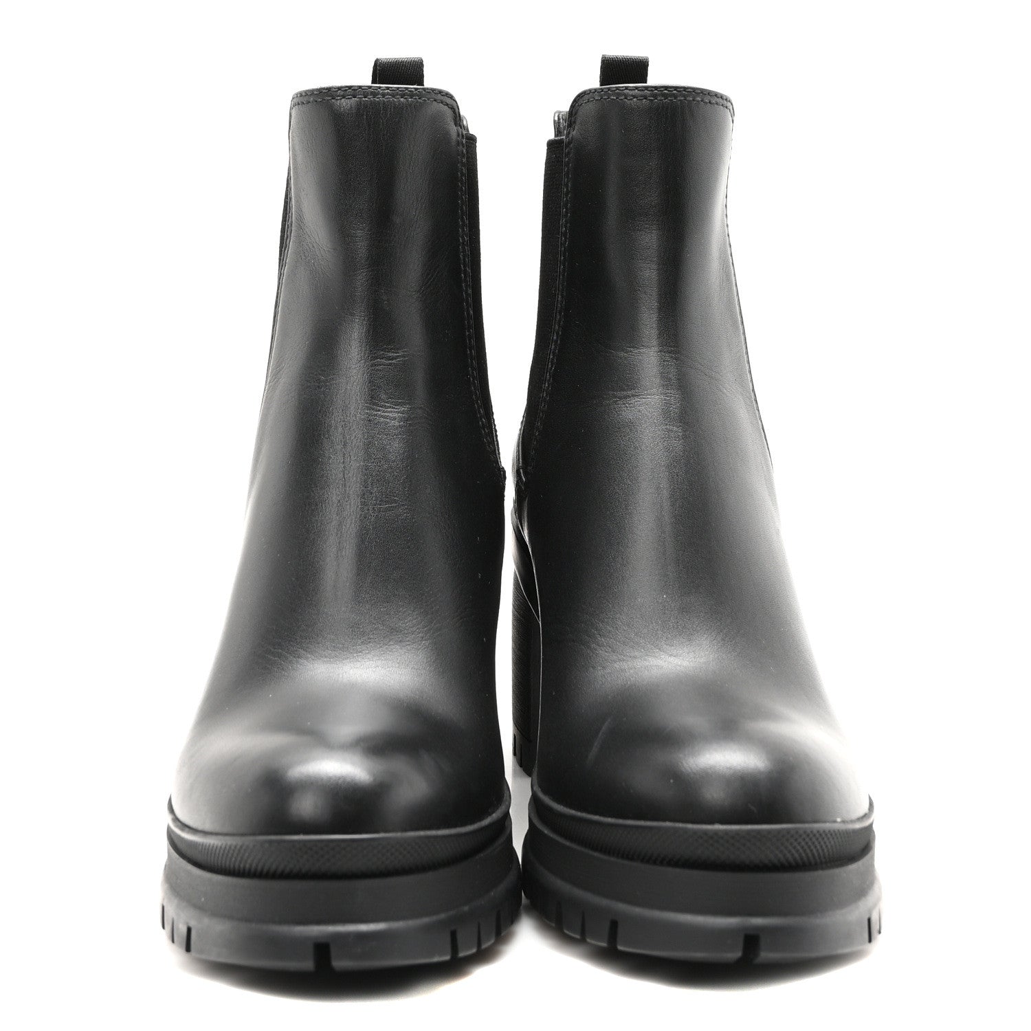 Prada Vitello Montana Lug Sole Chelsea 55mm Boots 39 Black 3 of 9