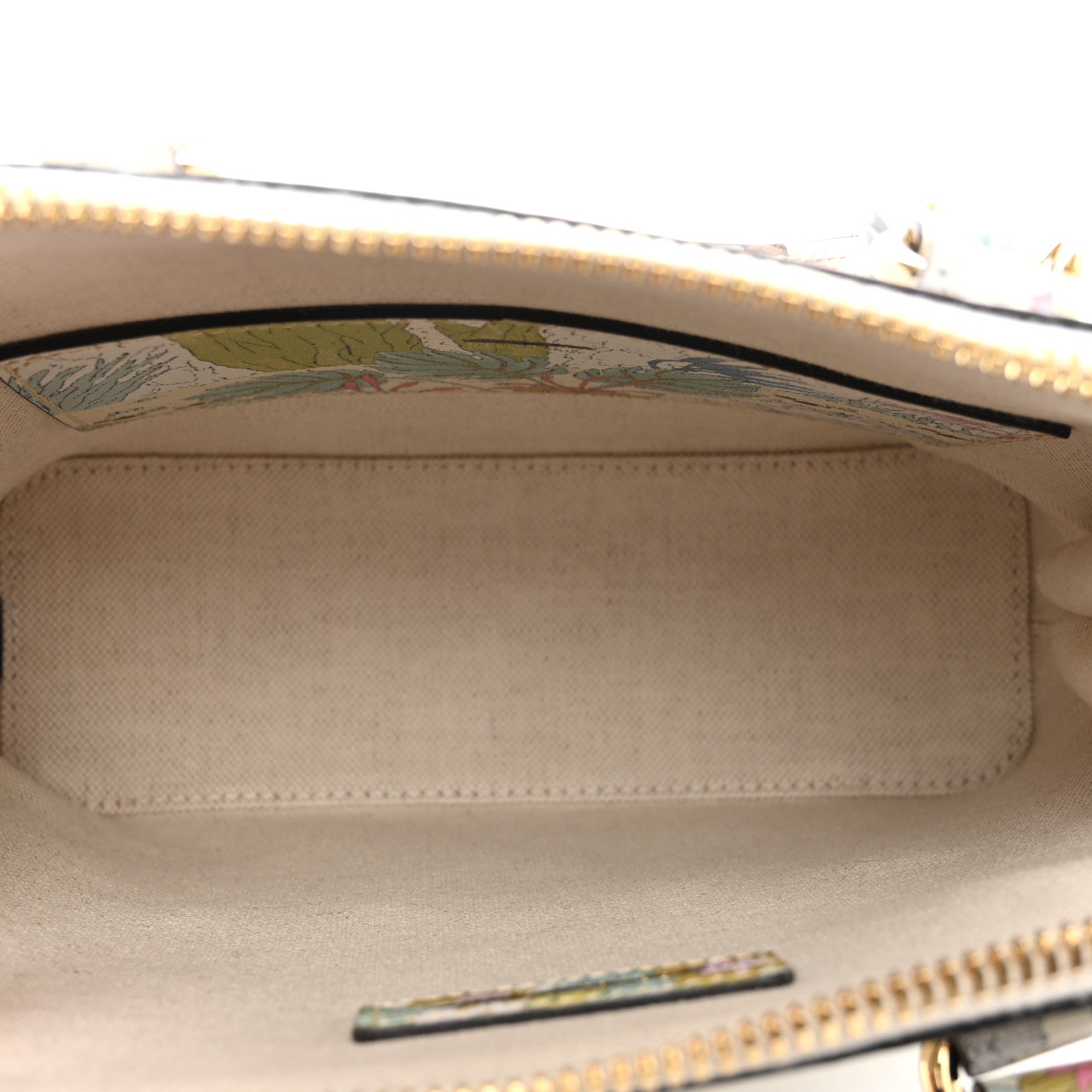 Gucci New Shangai Calfskin Tiger Savanah Web Mini Horsebit 1955 Top Handle Bag Chalky White Multicolor 5 of 11
