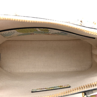 Gucci New Shangai Calfskin Tiger Savanah Web Mini Horsebit 1955 Top Handle Bag Chalky White Multicolor 5 of 11