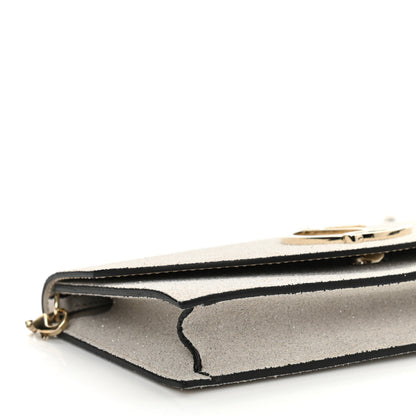 Christian Louboutin Glitter Calfskin Loubi54 Crossbody Clutch Silver 8 of 9