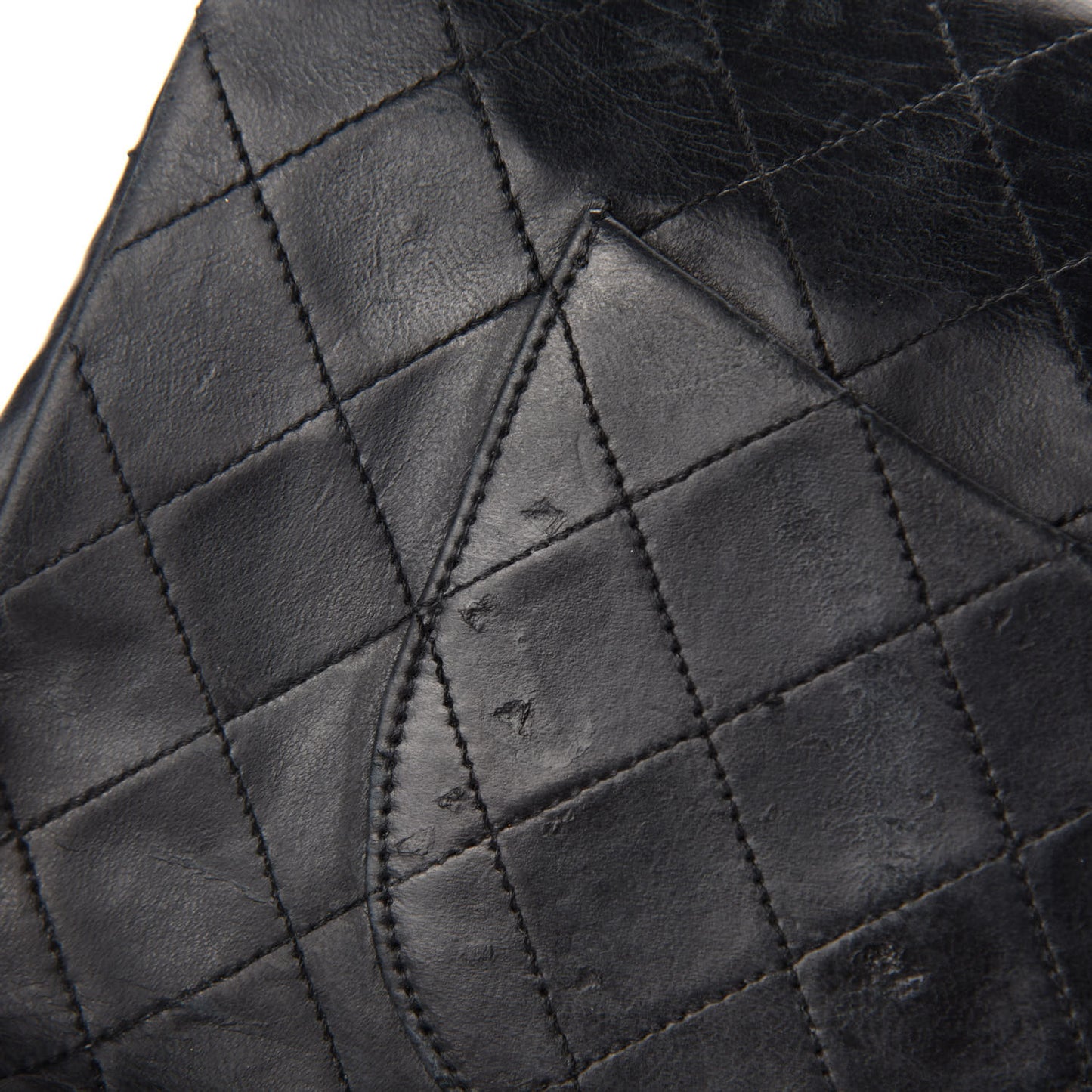 Lambskin Quilted Medium Double Flap Black