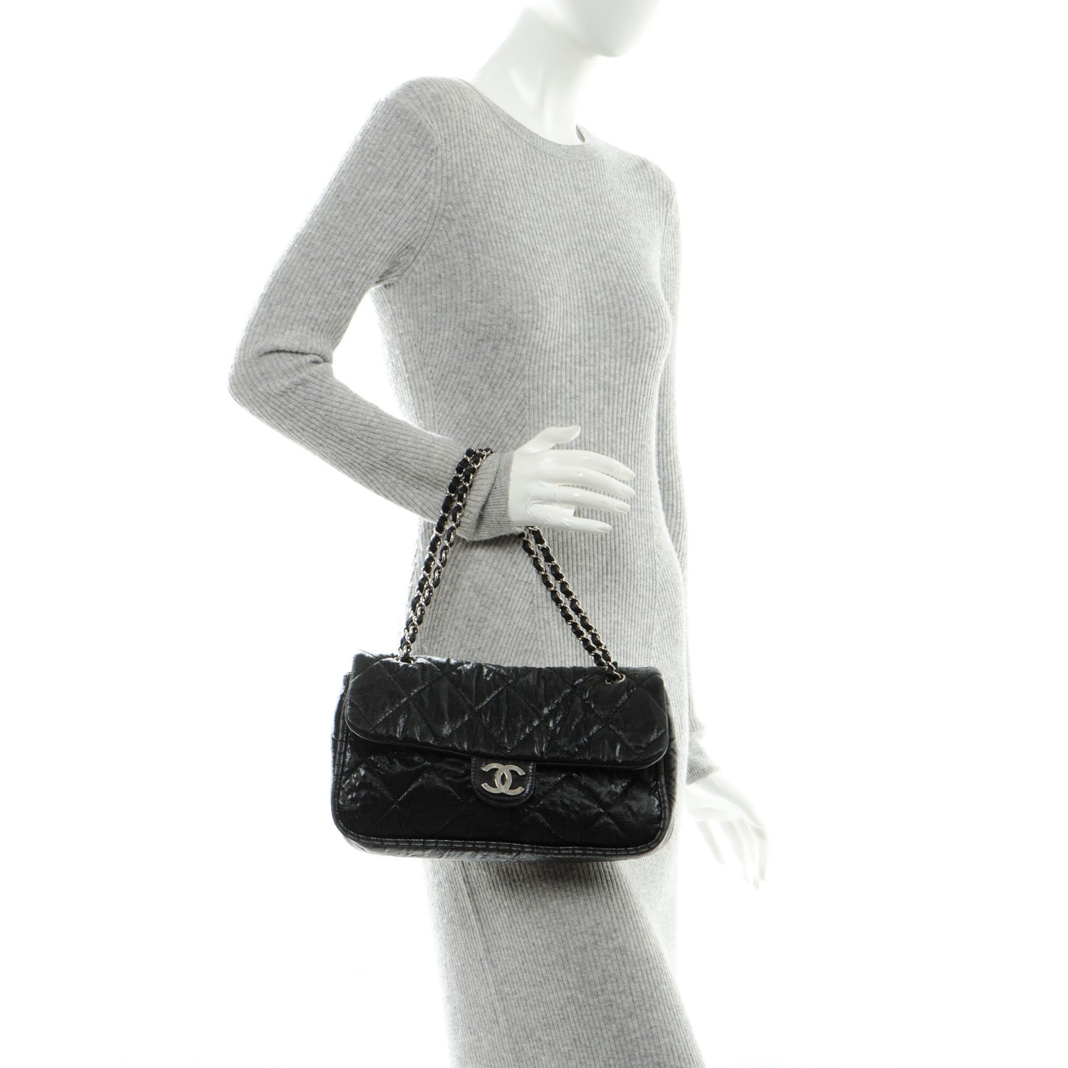 Chanel Coated Canvas Le Marais Flap Black 2 of 6