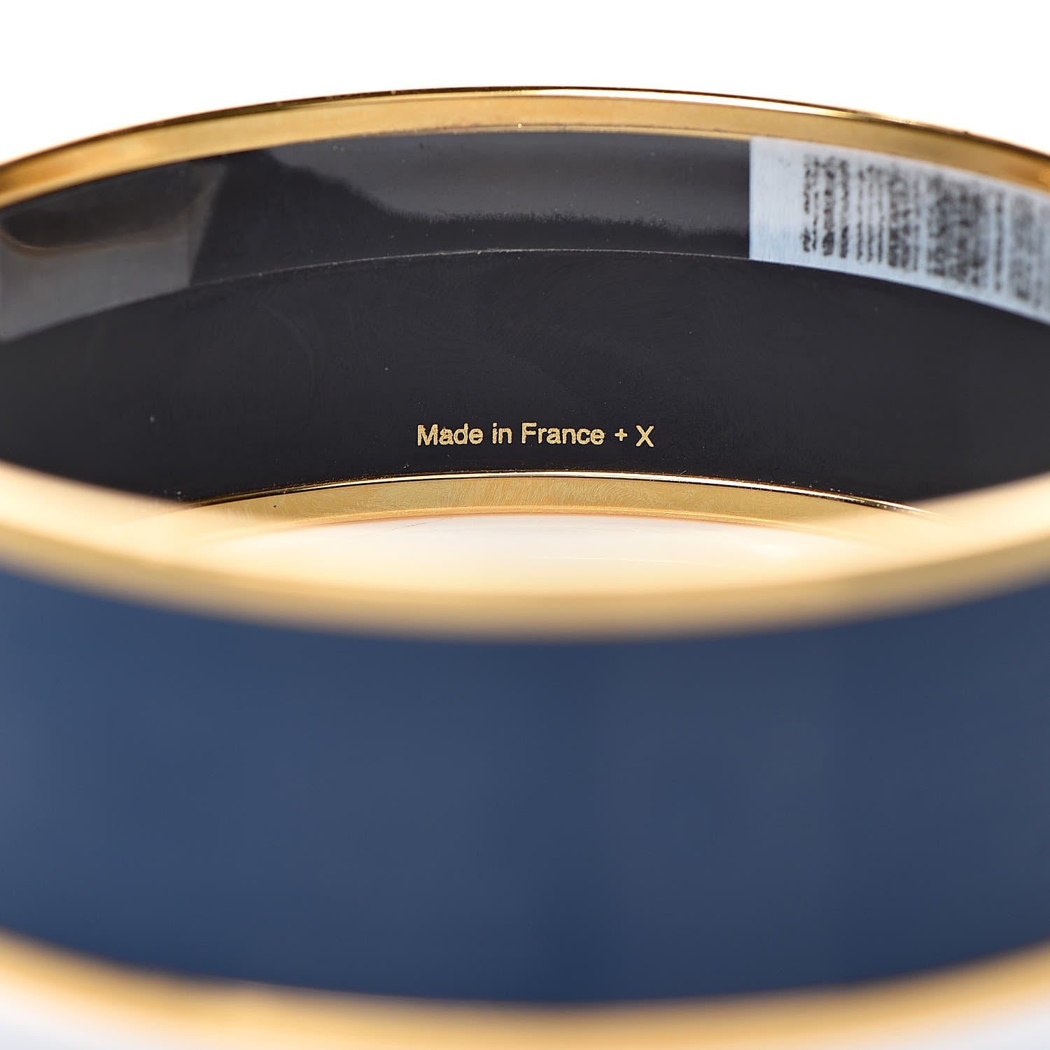 Hermes Enamel Wide Printed Sellier Bracelet 65 Bleu De Genes 5 of 5