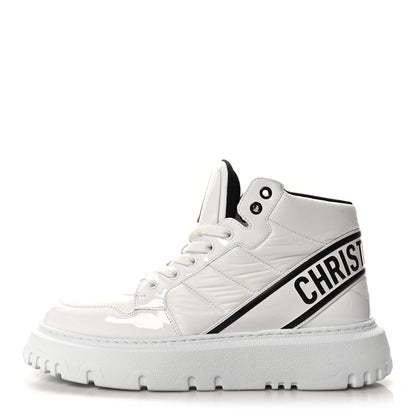 Christian Dior Nylon Fabric Womens D-Player High Top Sneakers 40 White Black 1 of 8