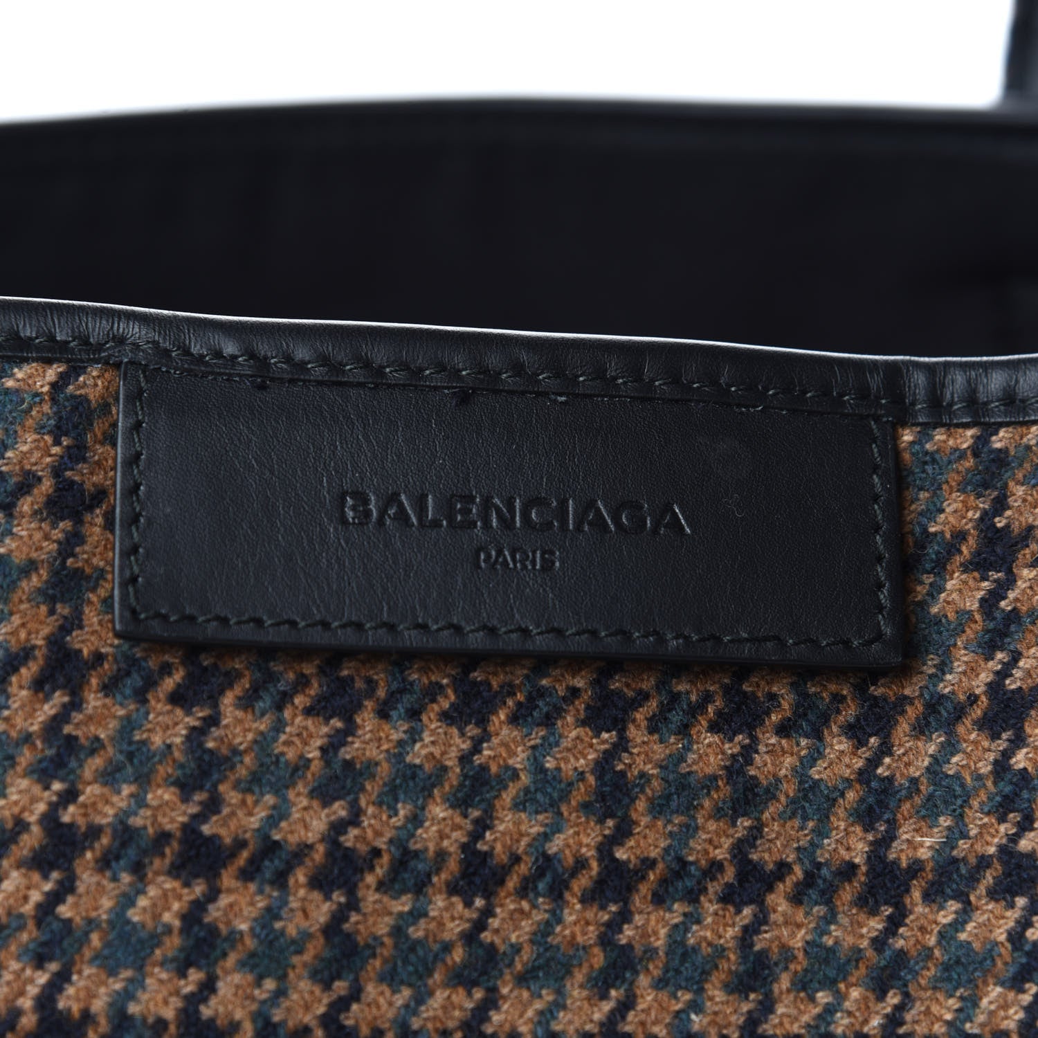 Balenciaga Wool Houndstooth S Navy Cabas 6 of 9