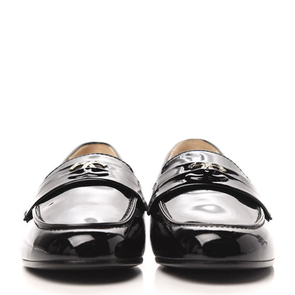 Chanel Patent Calfskin CC Mocassin Loafers 38.5 Black 2 of 9