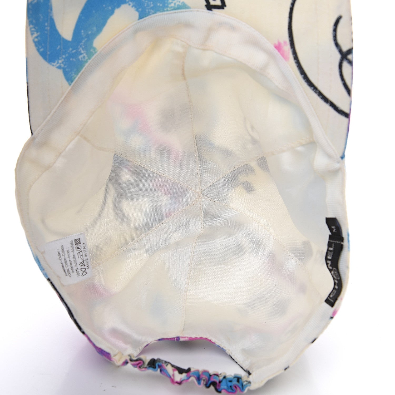 Chanel Canvas Printed Graffiti CC Cap Hat M Ivory Multicolor 7 of 7
