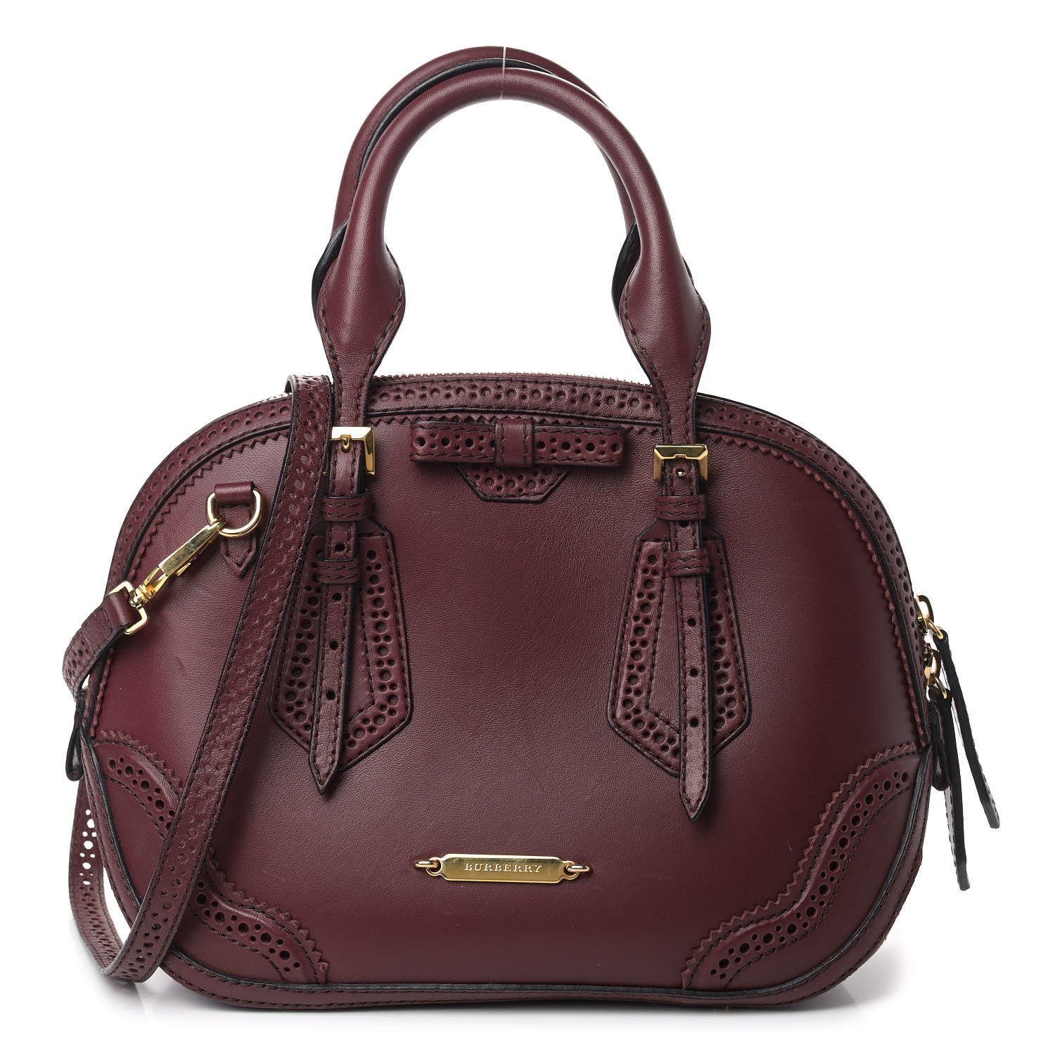 Burberry Calfskin Small Orchard Bowling Bag Burgundy Red 1 of 13