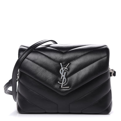 Saint Laurent Calfskin Y Quilted Monogram Toy Loulou Crossbody Bag Black 1 of 9