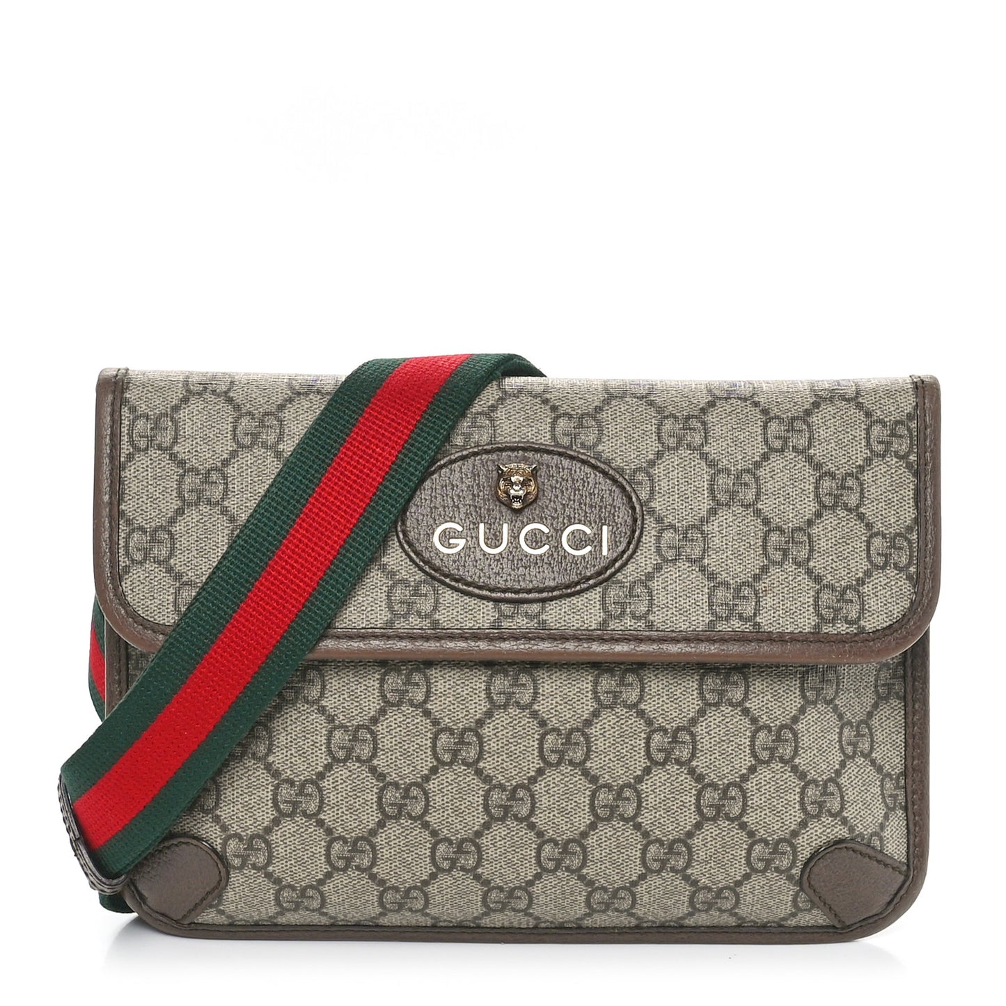 GG Supreme Monogram Neo Vintage Web Belt Bag Brown