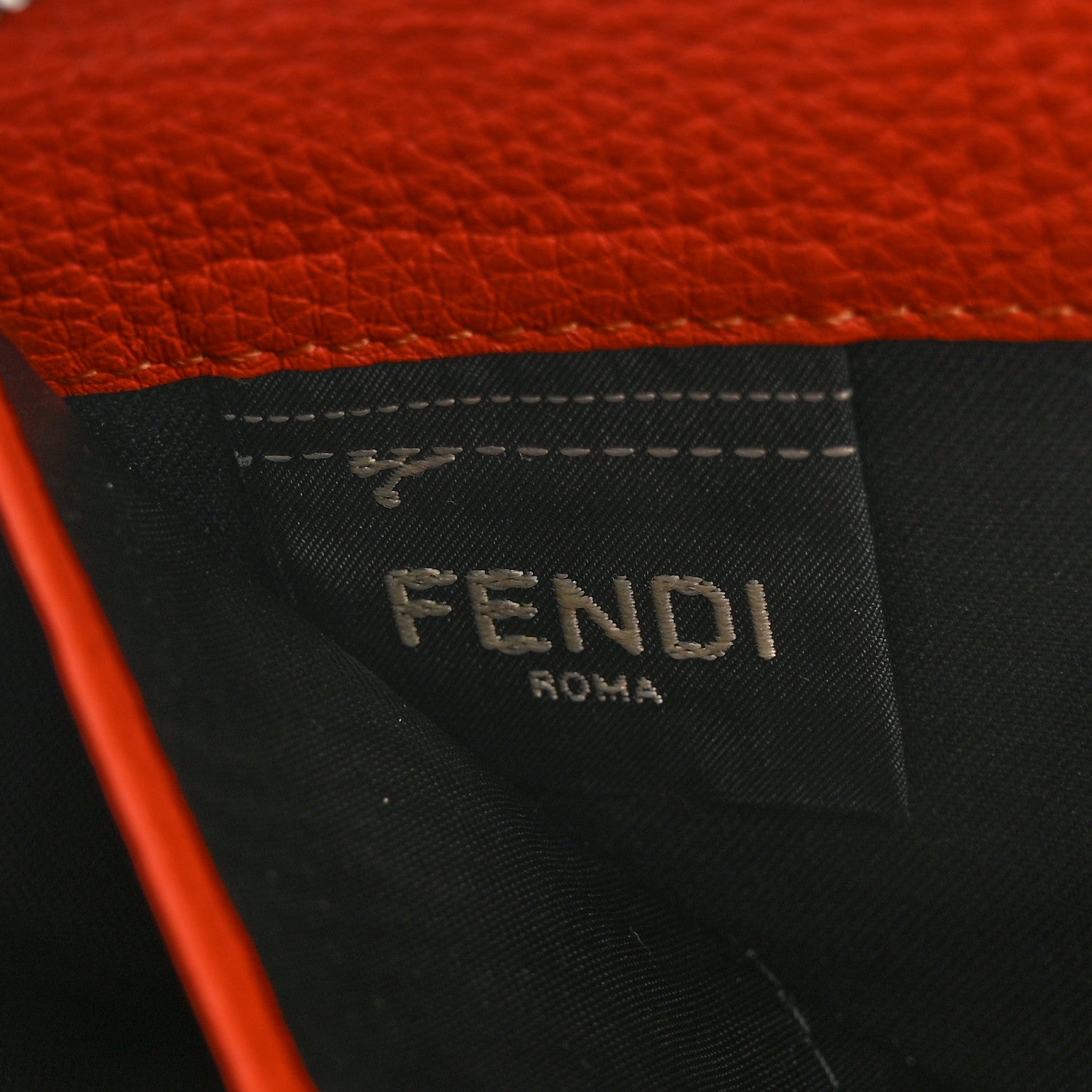 Fendi Cuoio Romano Lux Selleria Zip Around Wallet Asfalto Arancio 8 of 13