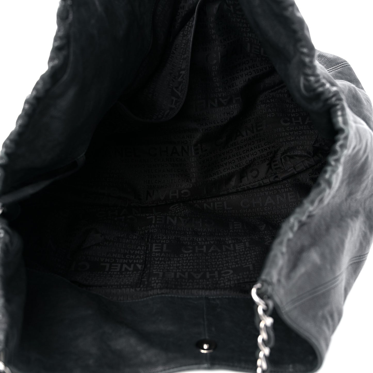 Distressed Caviar XL Coco Cabas Black