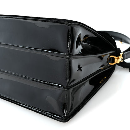 Miu Miu Velluto Vernice Madras Top Handle Bag Black 11 of 11