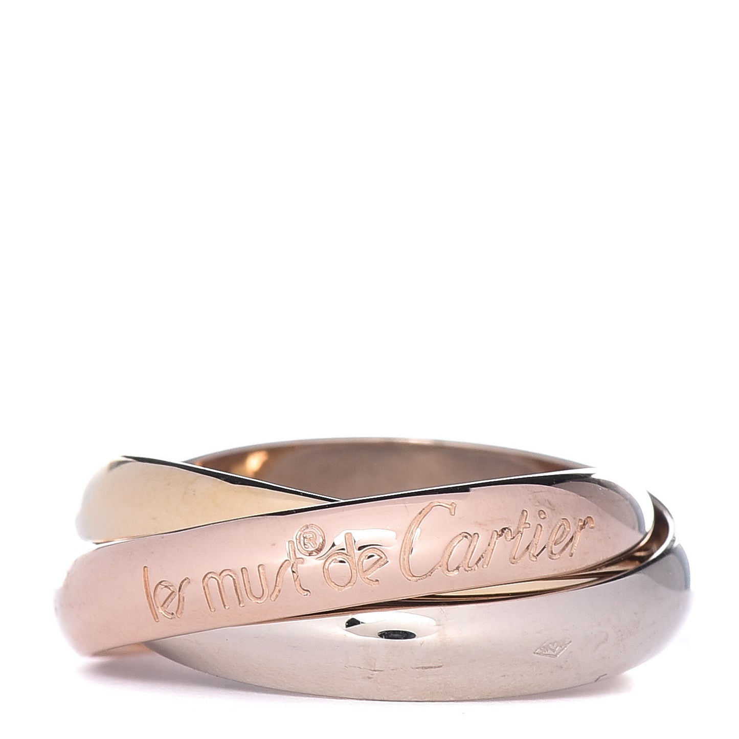 18K Pink Yellow White Gold Classic Les Must De Trinity Ring 51 5.75