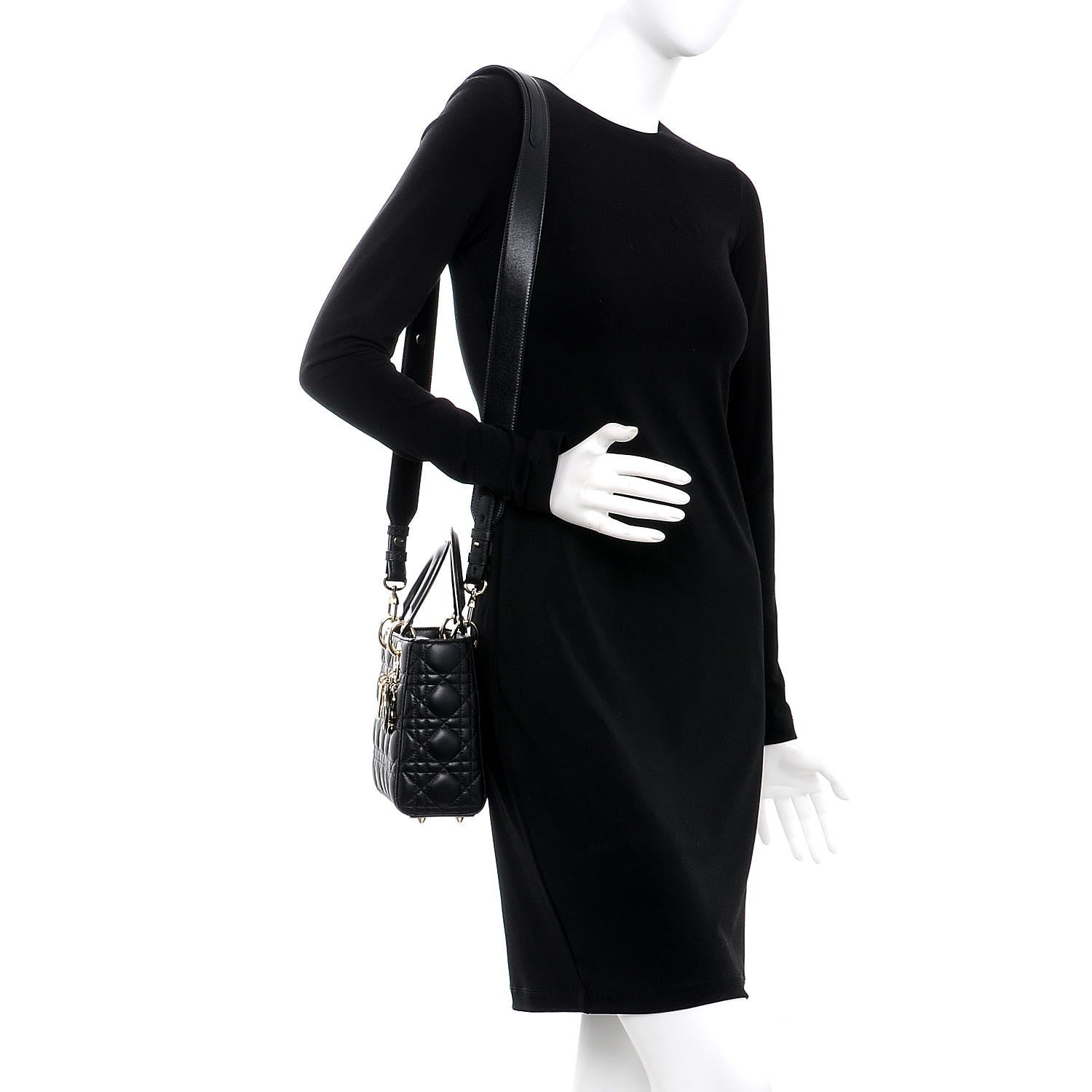 Christian Dior Lambskin Cannage Small Lucky Badges My Lady Dior Black 2 of 8
