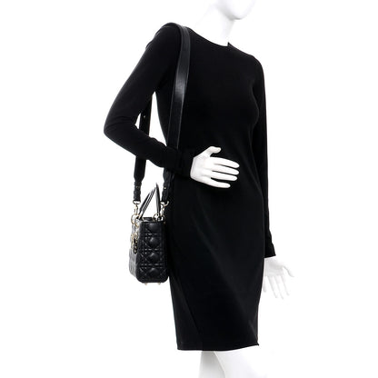 Christian Dior Lambskin Cannage Small Lucky Badges My Lady Dior Black 2 of 8