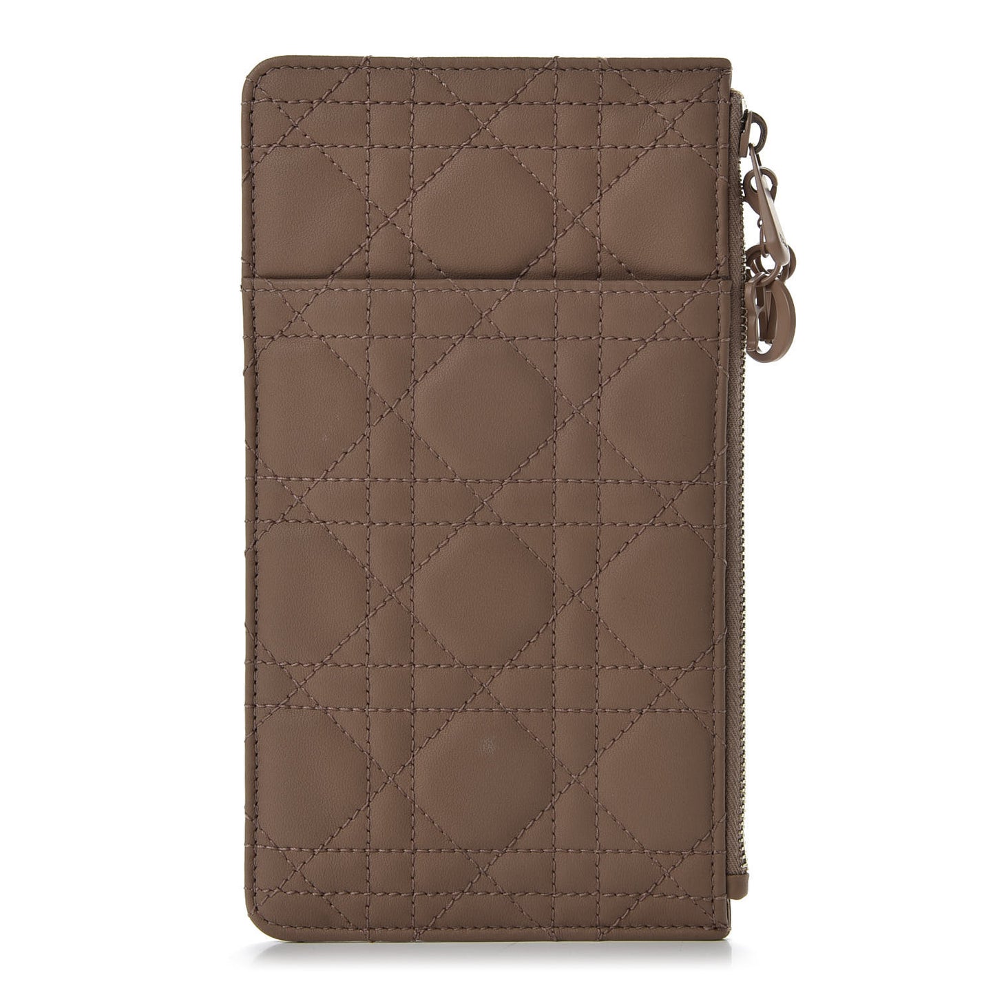 Ultra Matte Calfskin Cannage Large Lady Dior Zip Wallet Beige