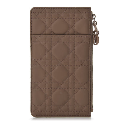 Christian Dior Ultra Matte Calfskin Cannage Large Lady Dior Zip Wallet Beige 1 of 5
