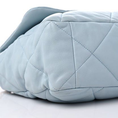 Chanel Goatskin Quilted Maxi Chanel 19 Flap Light Blue 8 of 12