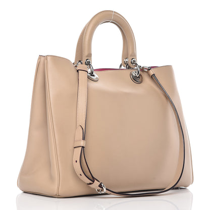 Christian Dior Smooth Calfskin Large Diorissimo Tote Beige Fuchsia 5 of 17