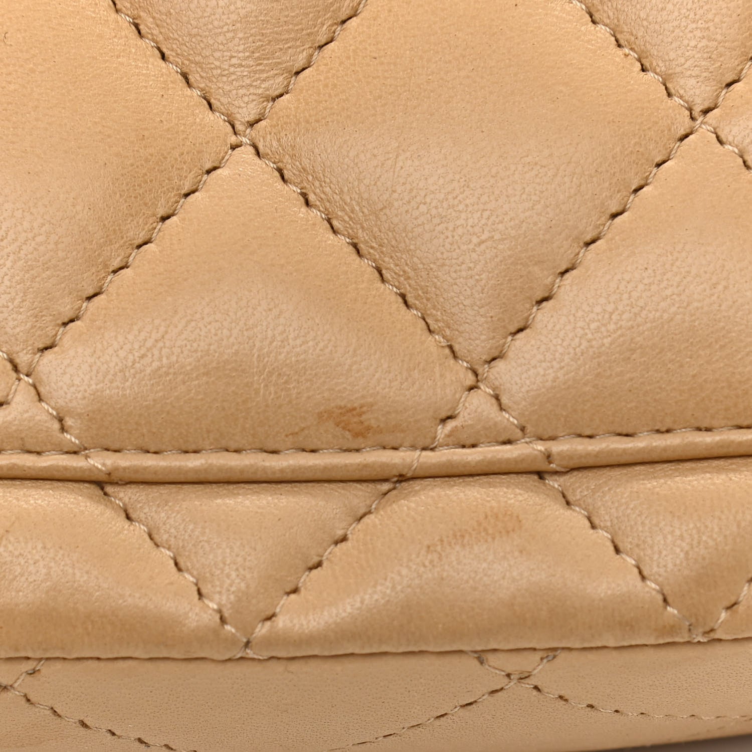 Chanel Lambskin Quilted Mini Messenger Bag Beige 13 of 15