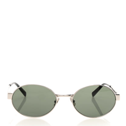 Saint Laurent Metal SL692 Oval Sunglasses Silver 2 of 7