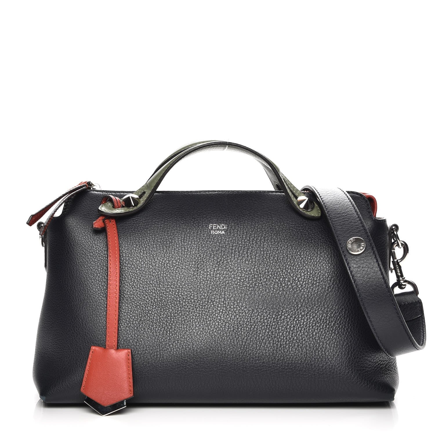 Fendi Vitello Dolce 4 Color Medium By The Way Boston Bag Blue Notte Multicolor 6 of 8