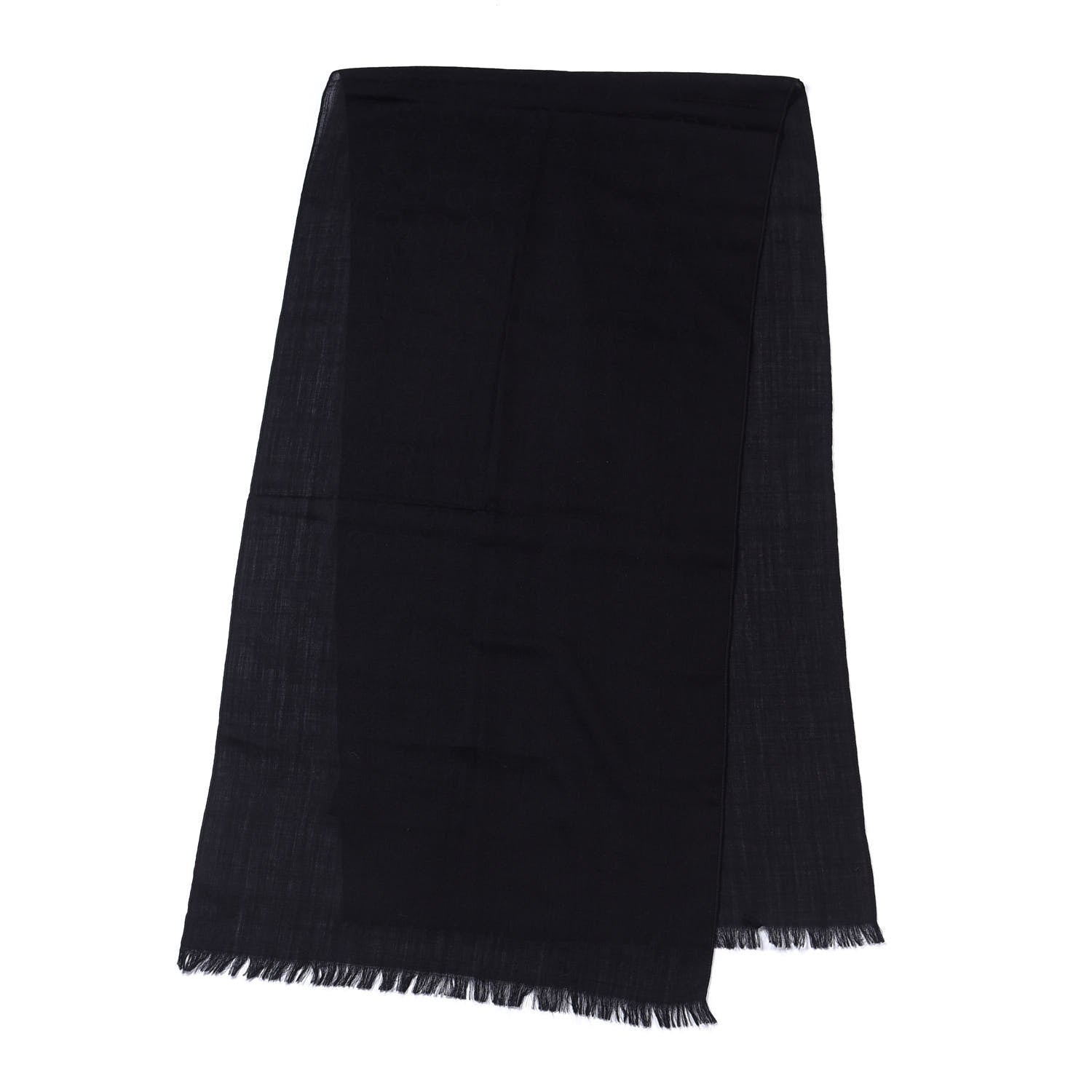 Gucci Wool Silk GG Monogram GGNat Scarf Black 2 of 4